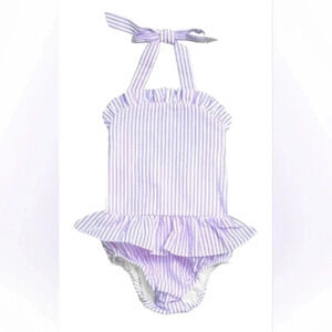 Baby's Blanks Boutique Seersucker One Piece Swimsuit, Purple, Size 5T, PreOwned